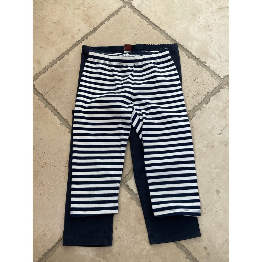 Tea Collection/Crewcuts blue Cropped Leggings Capris bundle; Girls Size 8 - Picture 6 of 7